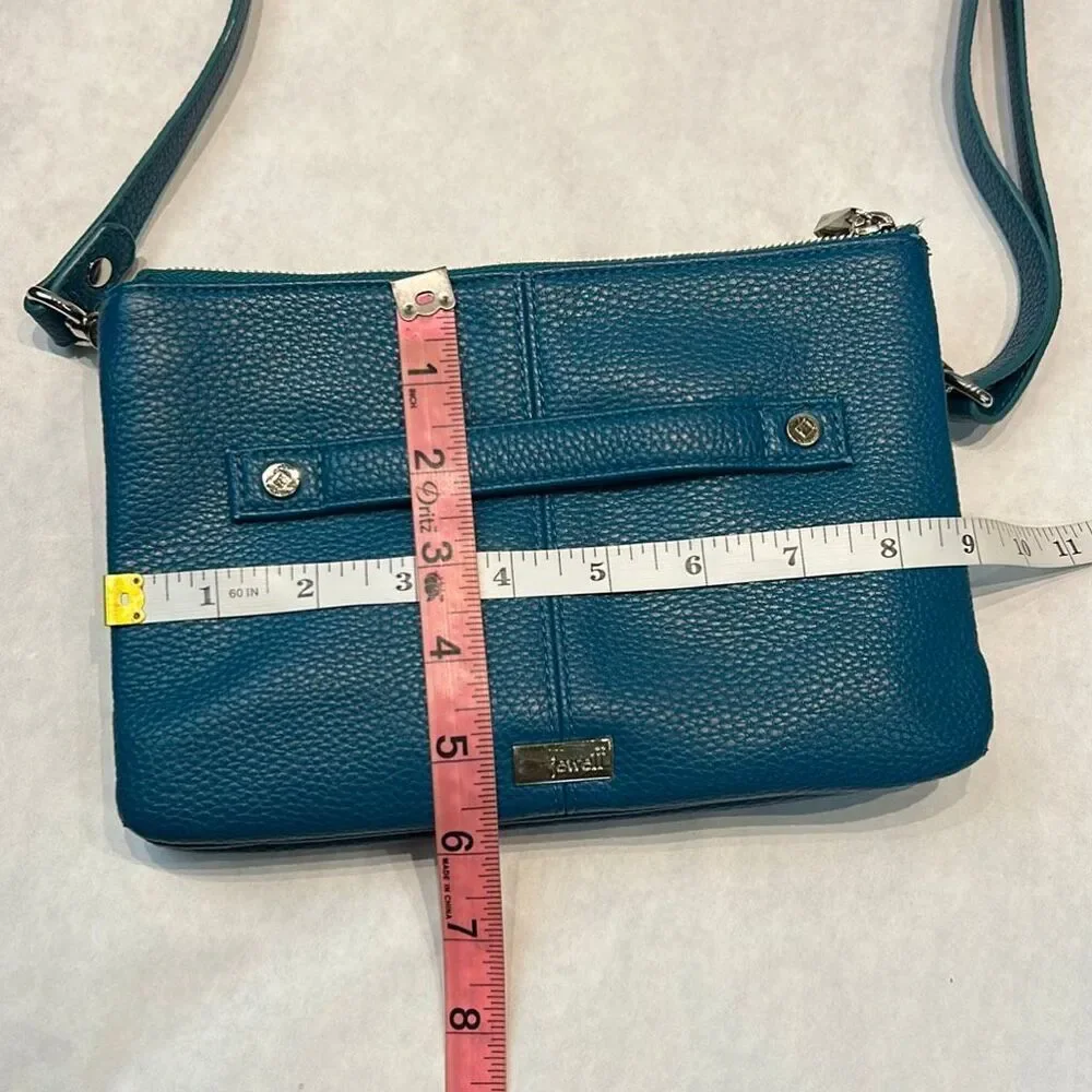 thirty-one Jewell Street Style Purse Crossbody Teal Turquoise Small Adjustable S